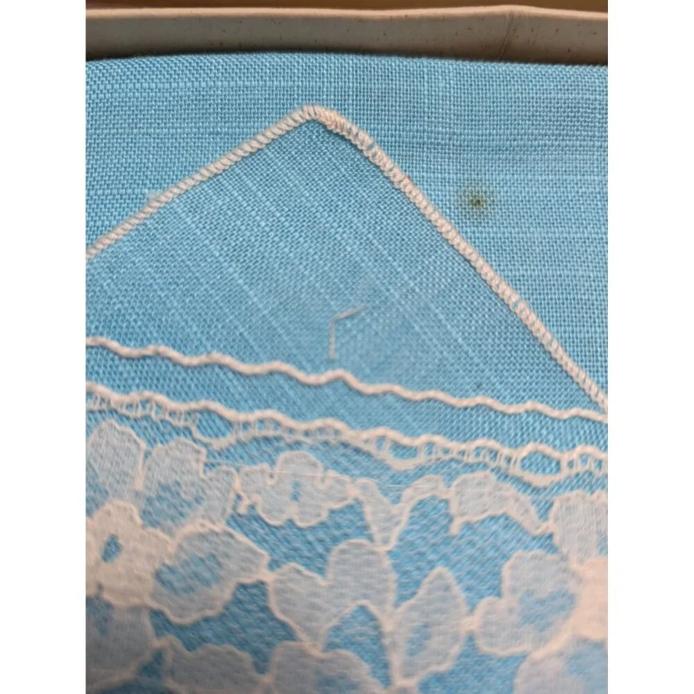 Penneys Majestic Creations Teal Blue 52x52 Tablecloth Napkin Rayon Fashion Manor